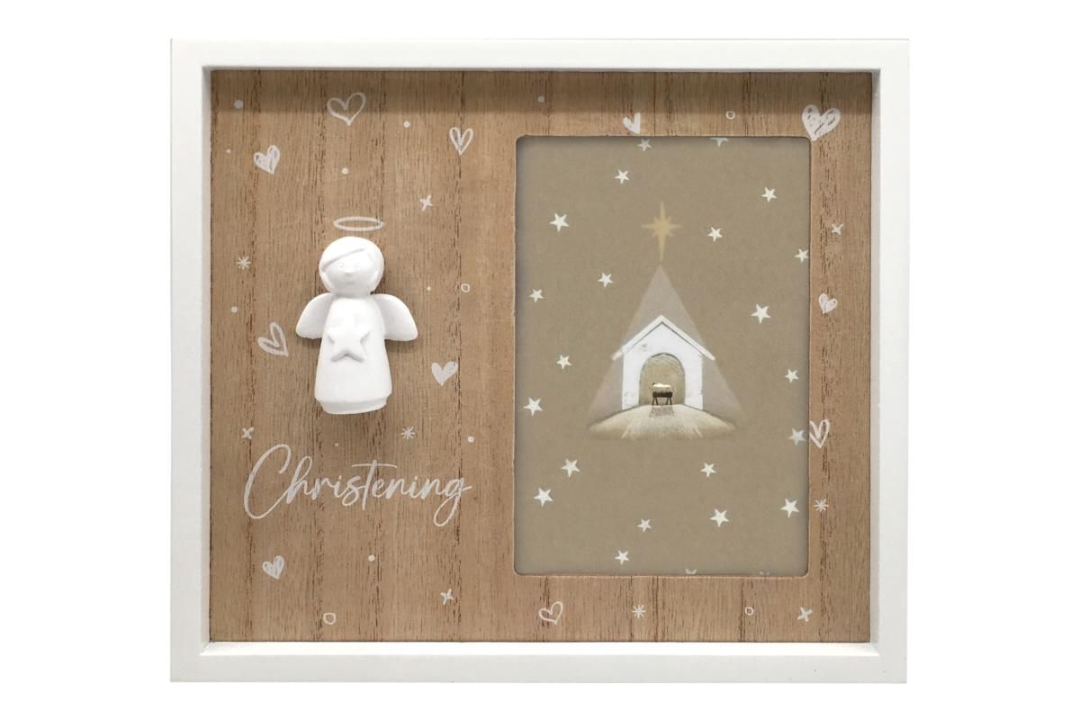 22x20cm Frame W/Christening Angel Design