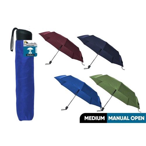 1Pce Umbrella-55Hx98cmD-Solid-4 AsstCol