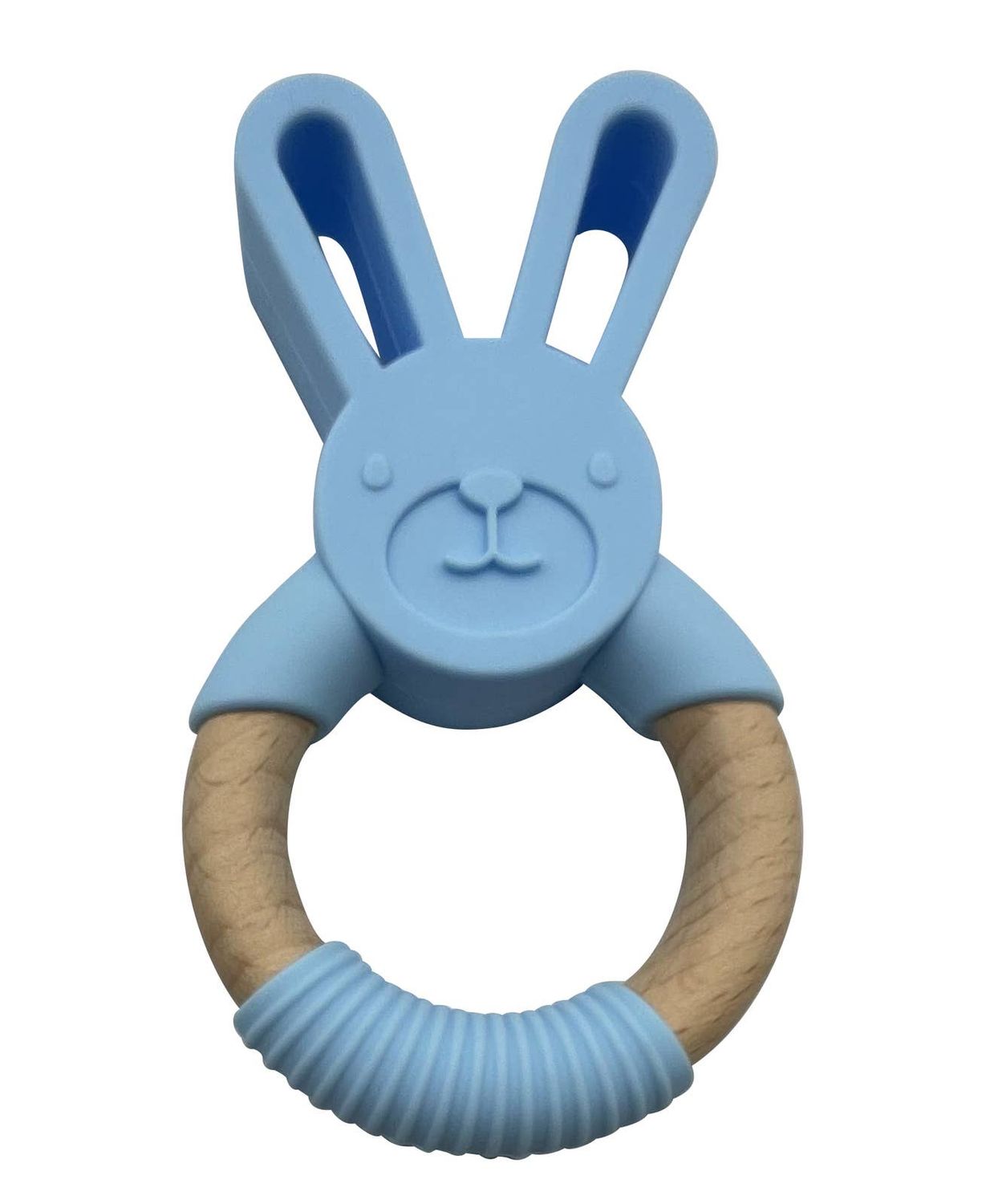 Bunny Silicone Teether: Pale Blue