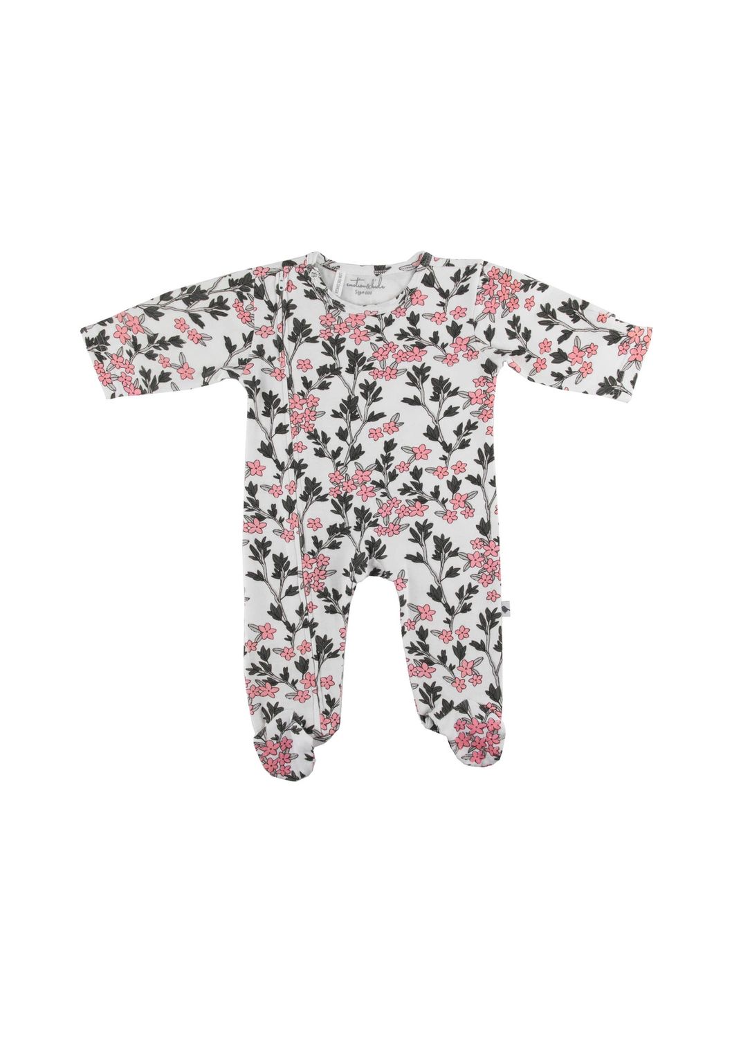Messy Wild Flowers Zipped Footed Onesie
