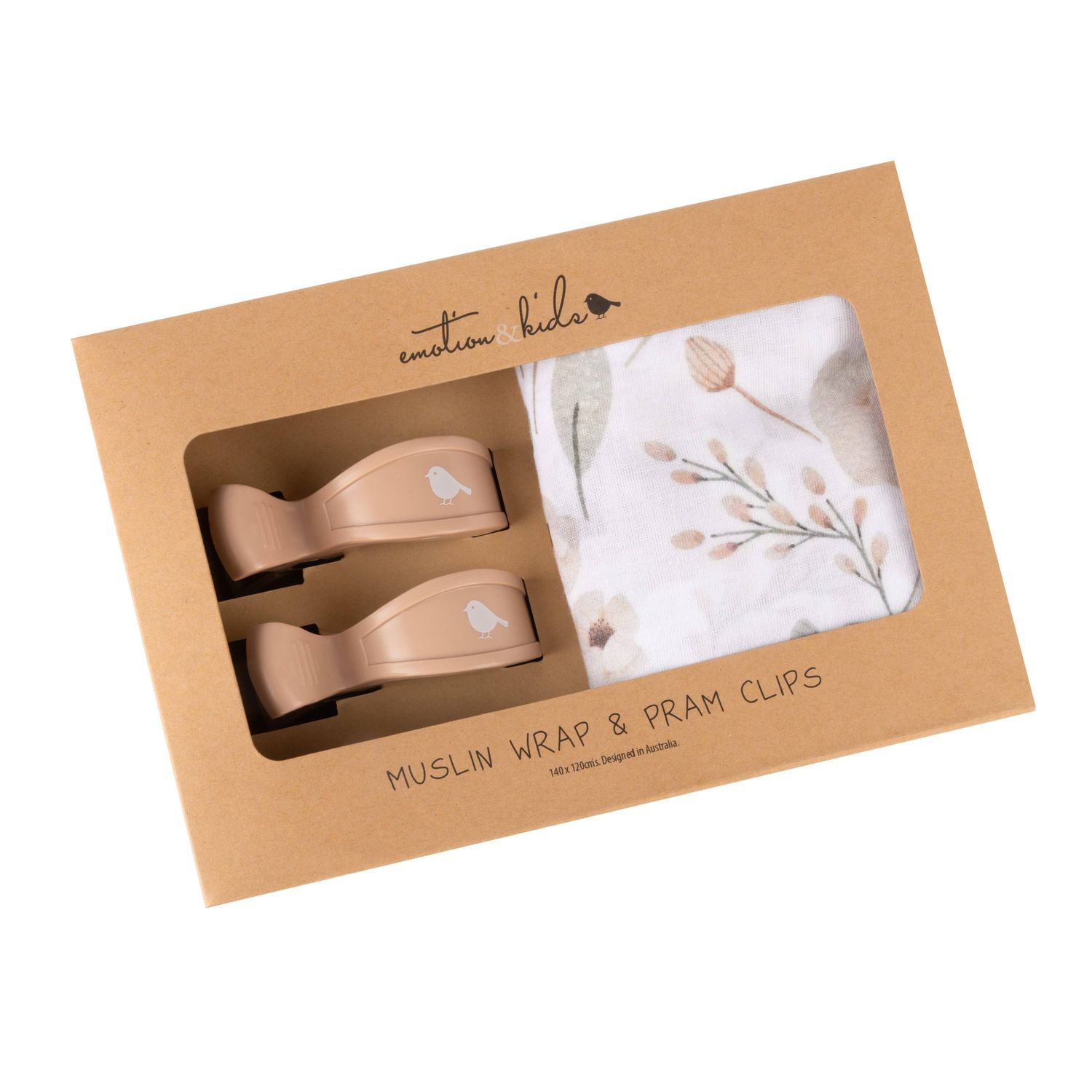 Boho Floral Muslin Wrap &amp; Latte Clips Set(1)
