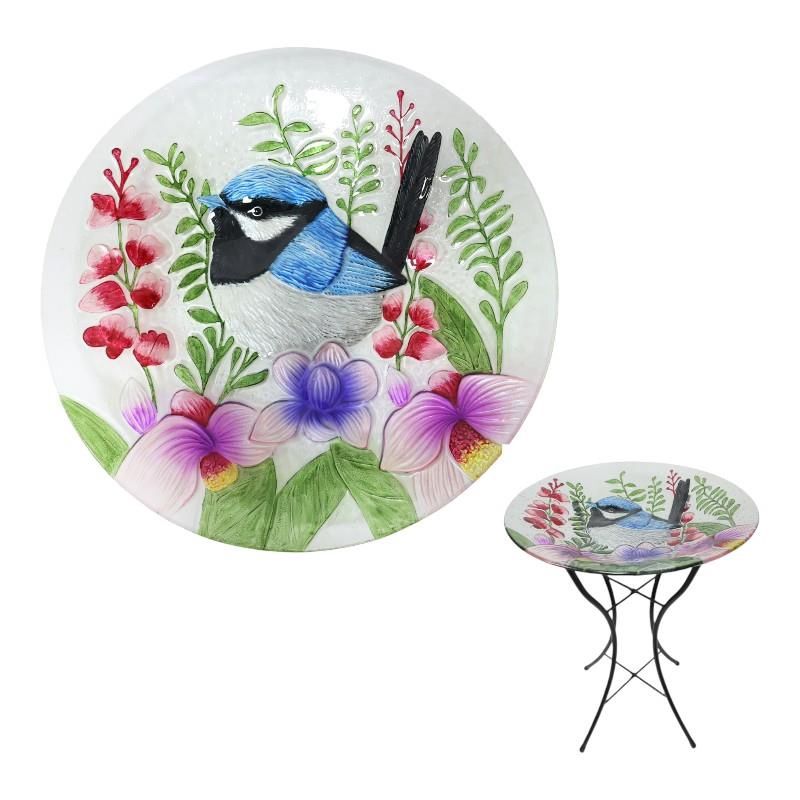 46cm Metal/Glass Wren Bird Feeder