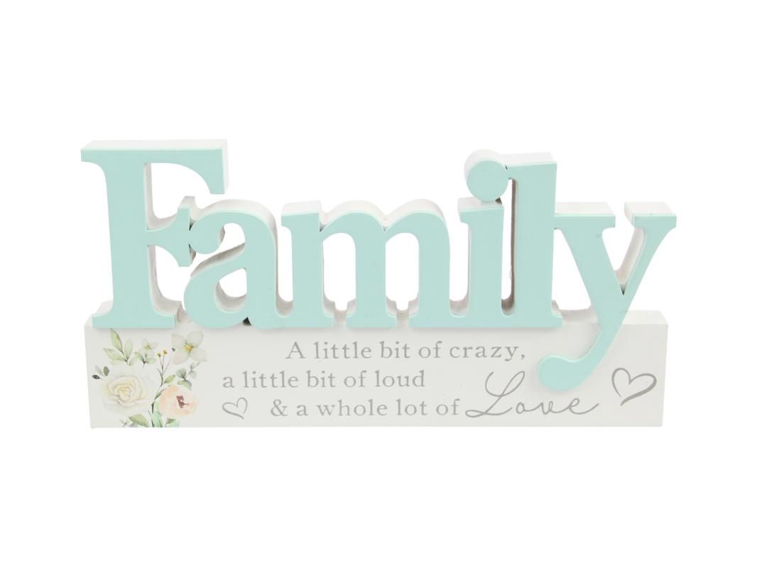 24cm Family Plaque W/wording &amp; Leaves