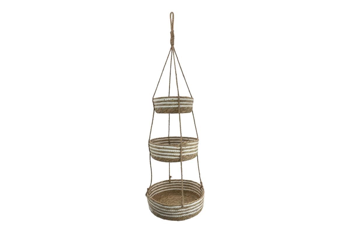 91cm Rush Paper Hanging Basket 3 Tier