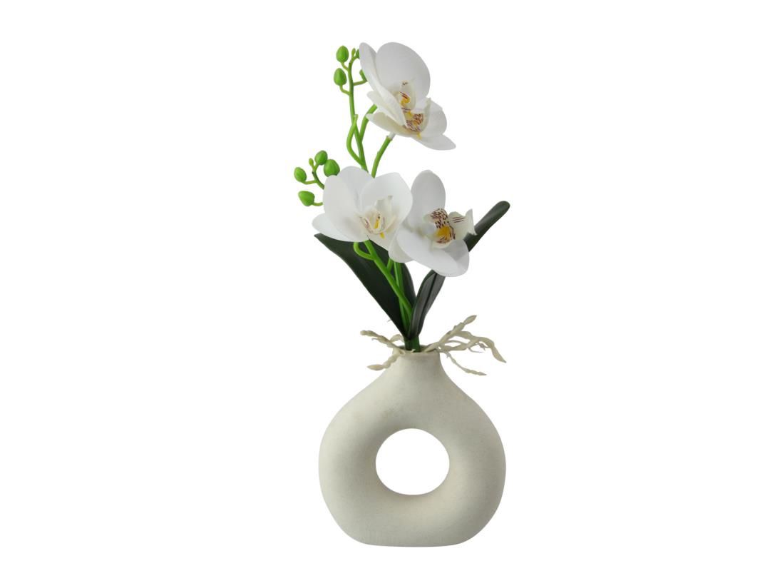 33cm White Orchid in Decor Pot