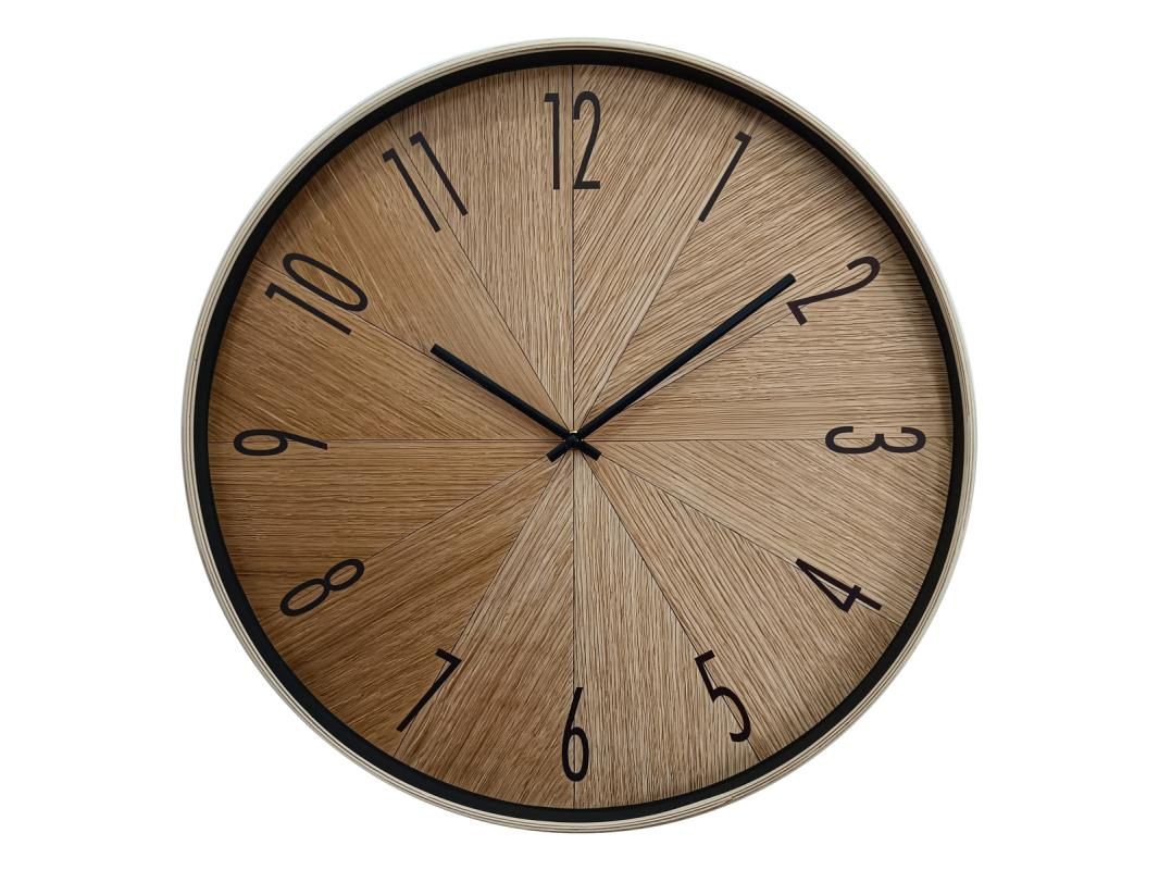 50cm Wood Look Clock w/ Natural Color Fr