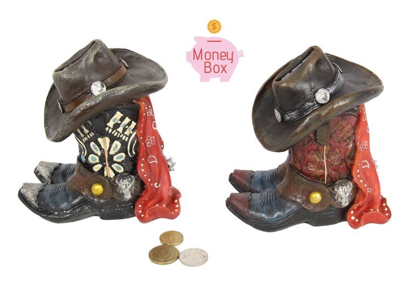 16cm Cowboy Boot Money Box