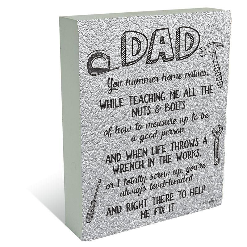 Dad Rules Plaque Block 20x25cm