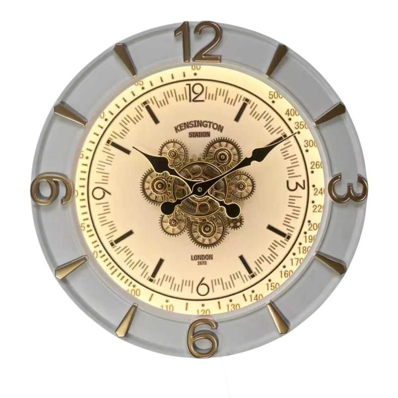 60X60cm Metal Cog Clock w/LED Light
