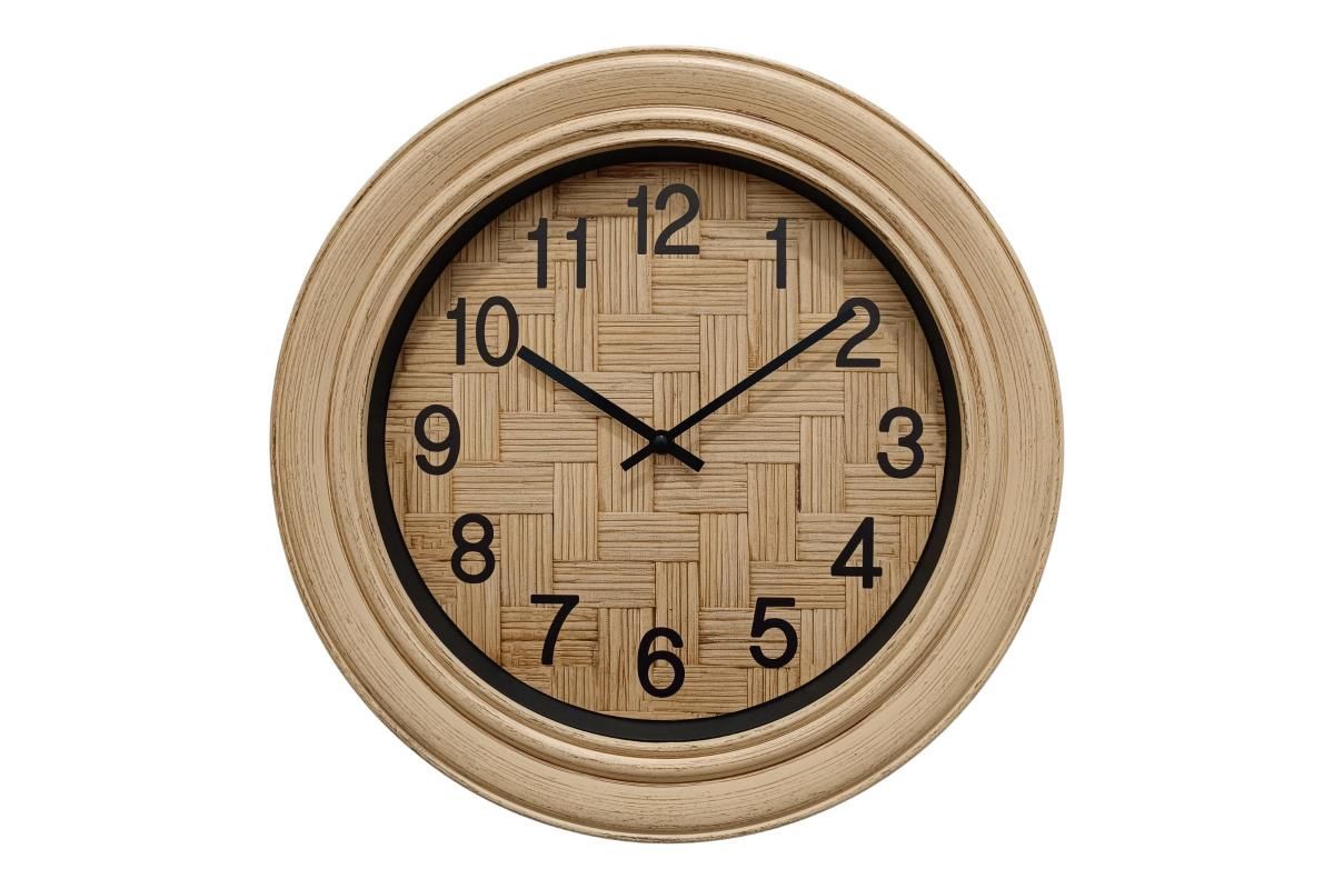 40x40cm Clock with Rattan Look