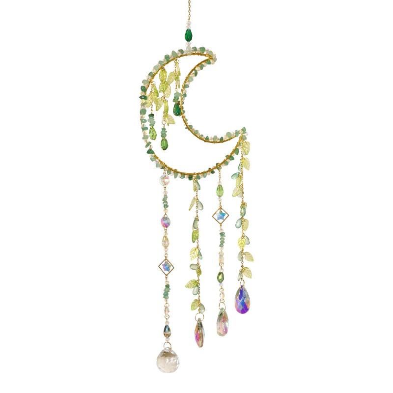 59cm Moon with Leaf Sun Catcher