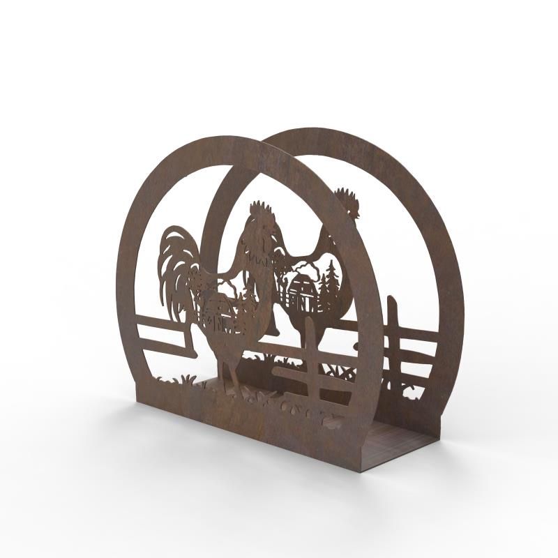 15.5x13cm Metal Rooster Napkin Holder