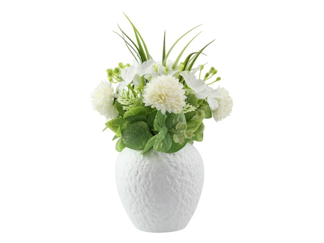 27cm White Daisy in White Pot