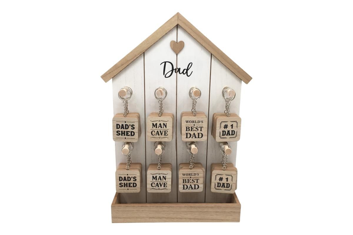 4cm Dad Square Keyring 4 ass