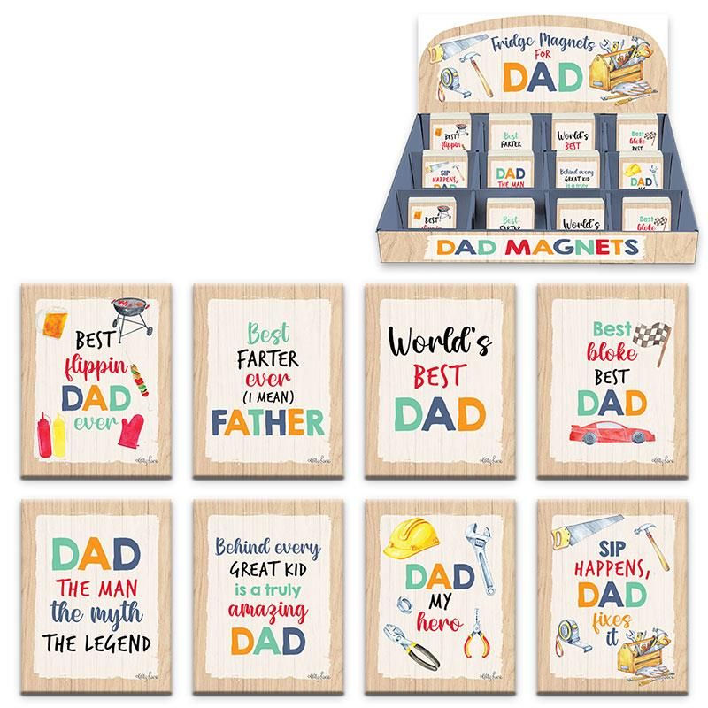6x8cm Fathers Day Magnet Pack 8 ass KL