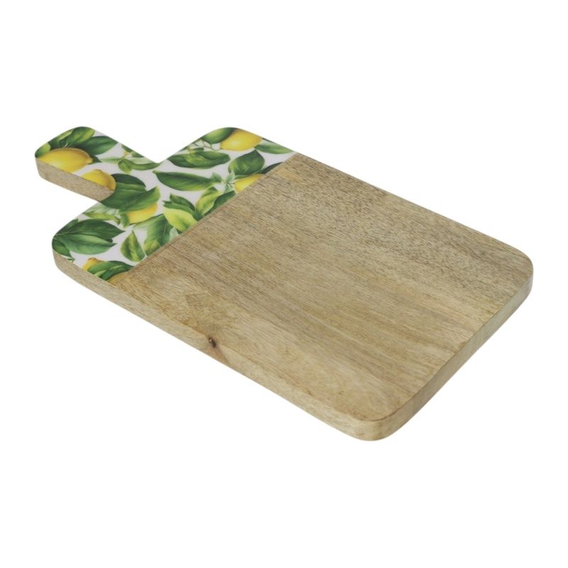 40x40x2cm Mango Wood Grazing Plate Lemon