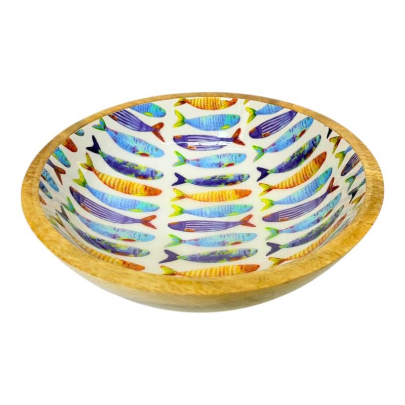 25X25X7CM Mango Wood Fish Bowl
