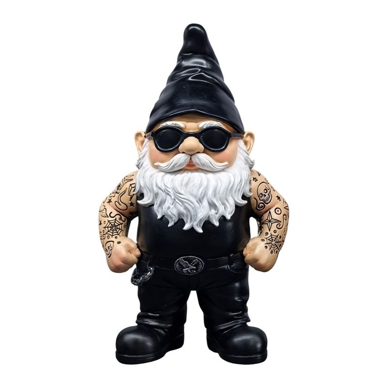 24cm Biker Gnome with Full Sleeves