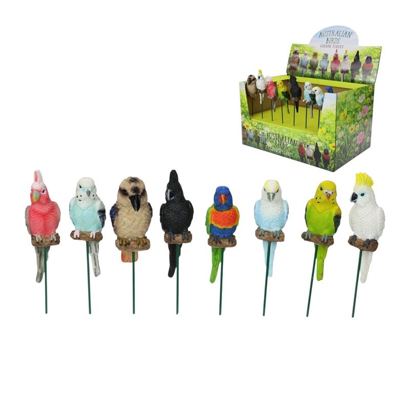 20cm Bird Garden Stake 8Asst in Display