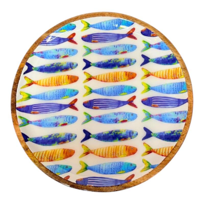 30X30X2CM Mango Wood Fish Plate