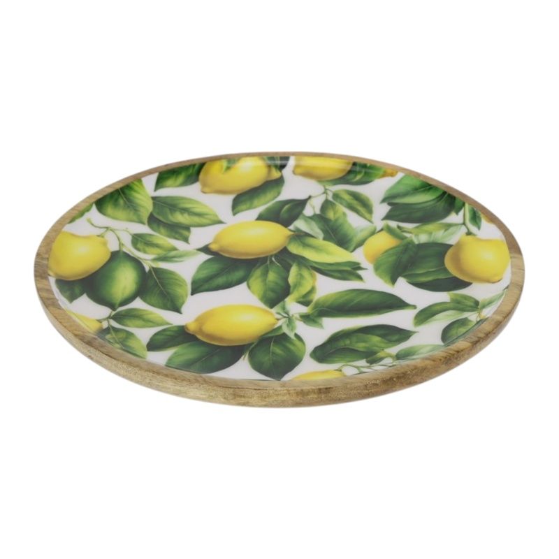 30X30X2CM Mango Wood Lemon Plate