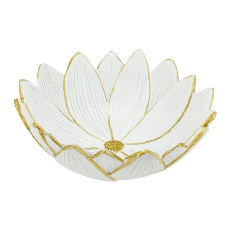 11cm White and Gold Lotus Bowl