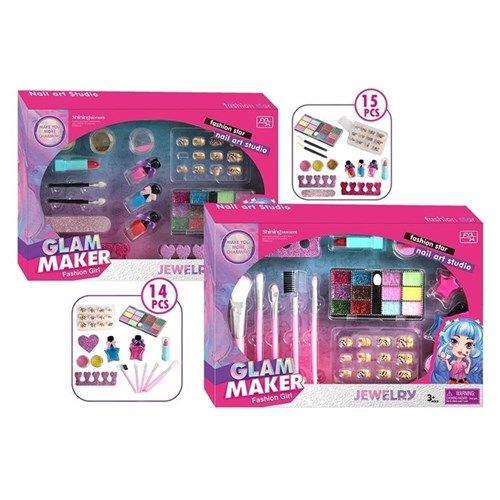 25pc Nail &amp; Makeup Set 3 Asstd