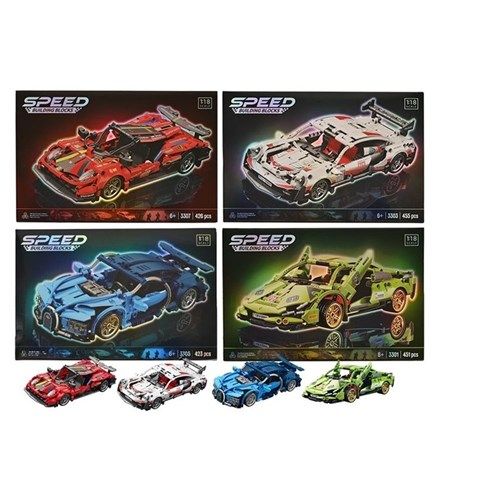 423-455pc Super Car BuildingBlocks 4Astd