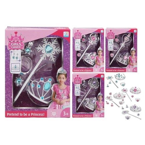 6pc Beauty Set w/Tiara Wand 4 Astd
