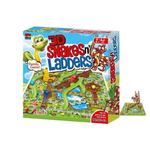 1pack 3D Snakes &amp; Ladders Lge Board Game