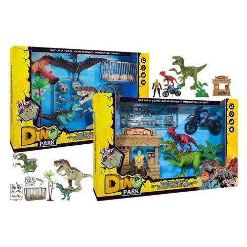 7-8pc Dino Park Set w/LghtSnd B/O
