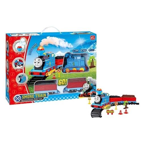 19pc Elctrc Cartoon Trainw/LghtSnd&amp;Steam