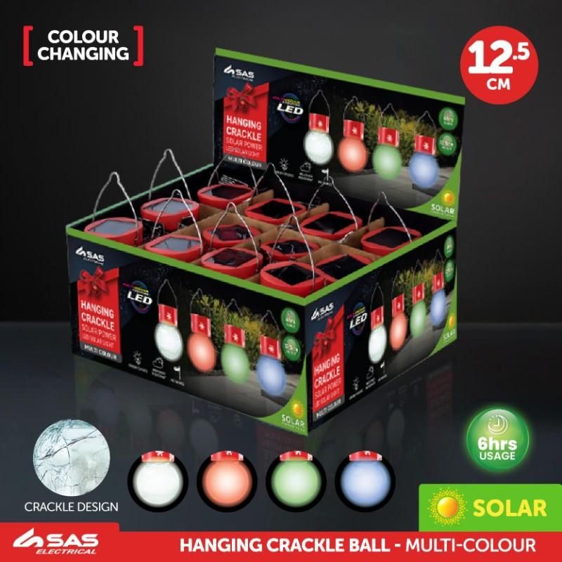 Decorative Light Solar Hanging Ball 1LED 5.5cm x 8cm Multi Colour 1 Function Colour Changing
