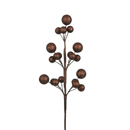 42CM BRONZE GLITTER BALLS ON PICK
