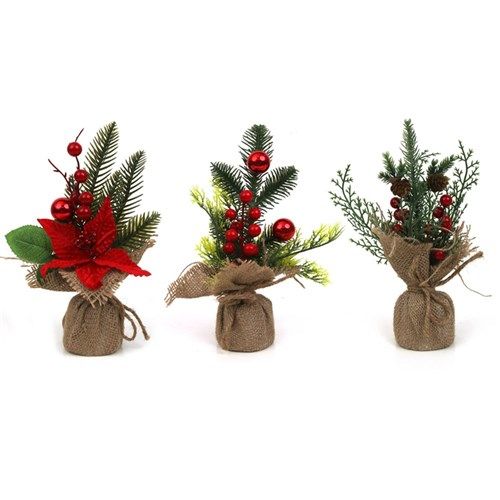 3A 26CM BERRY POTS W/BURLAP
