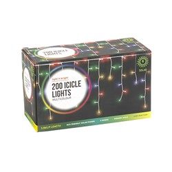 Lights Icicle Multicolour 8F Solar Pk200