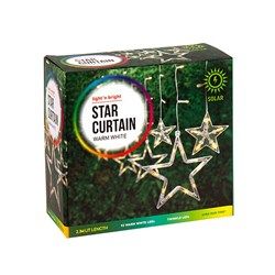 Lights Curtain w Stars 92L Warm White Twinkle 2.1m Solar
