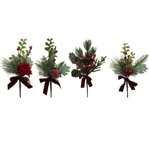 4A 25CM BERRY PICKS W/VELVET RIBBON IN BLACK PDQ
