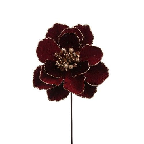24CM MULBERRY WINE VELVET PEONY FLOWER 50CM STEM