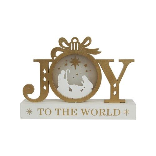 25.4X5.2X18CM LIGHT UP JOY MDF SIGN