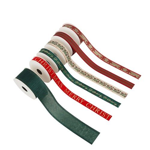 6A 5M MULLED &amp; MERRY CHRISTMAS RIBBON