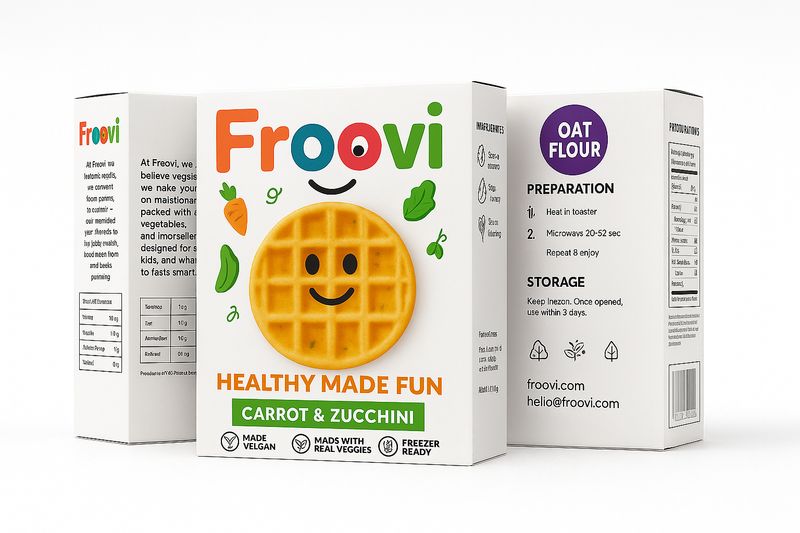 ​Frozen Classic Veggie Waffles - Oat Flour