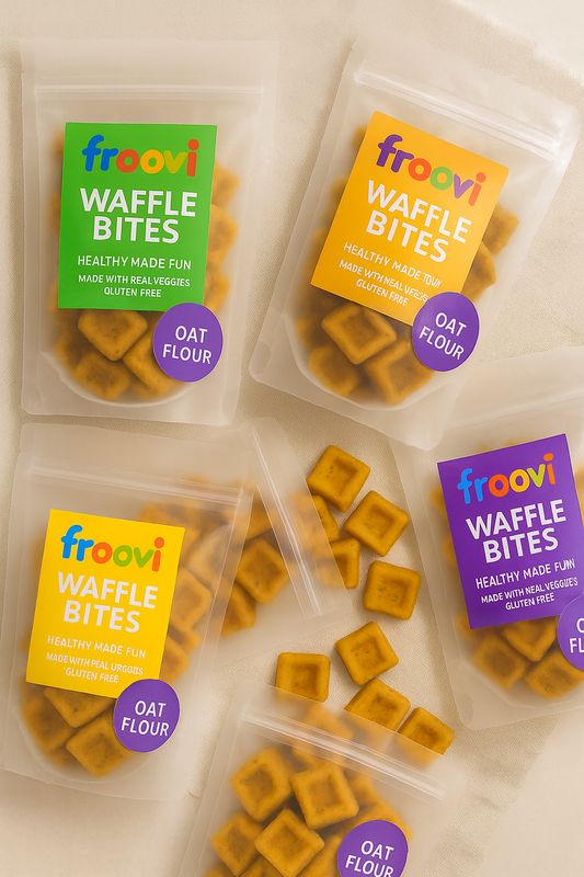 Frozen Veggie Waffle Bites - Oat Flour