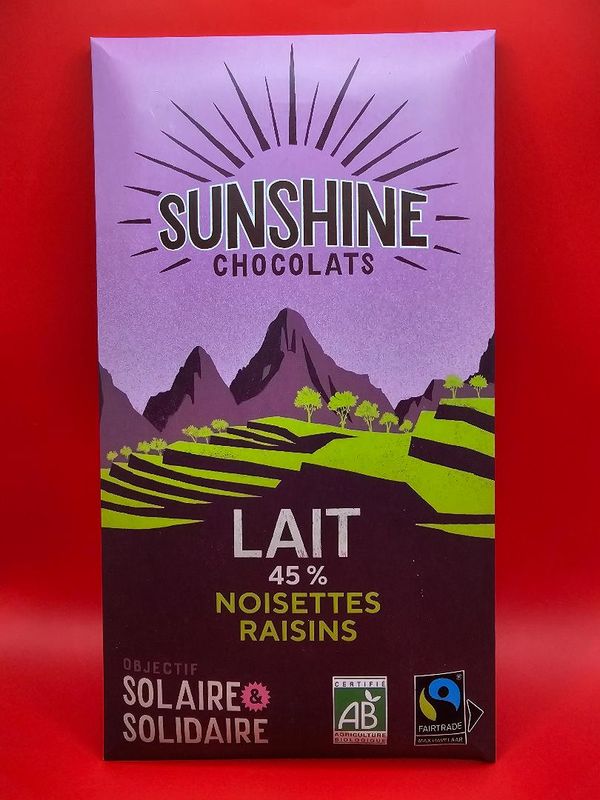 Chocolat Lait 45% - Noisettes Raisins