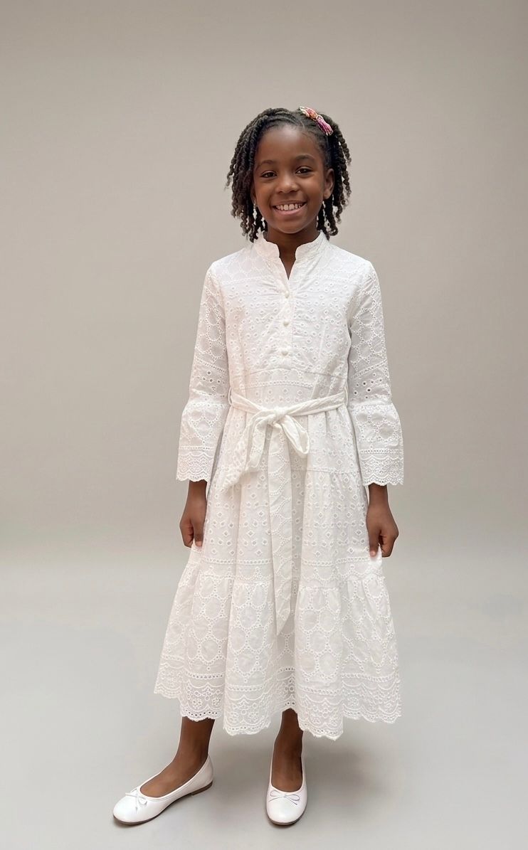 Robe blanche brodée