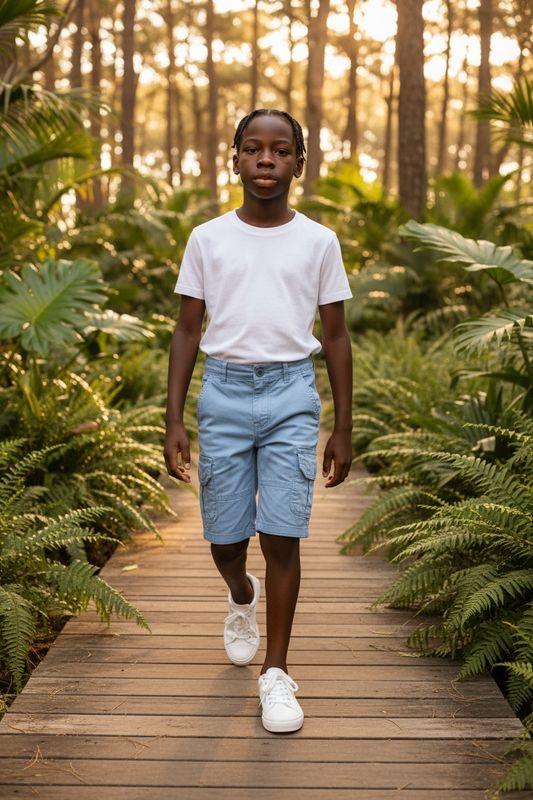 bermuda cargo bleu clair free boy