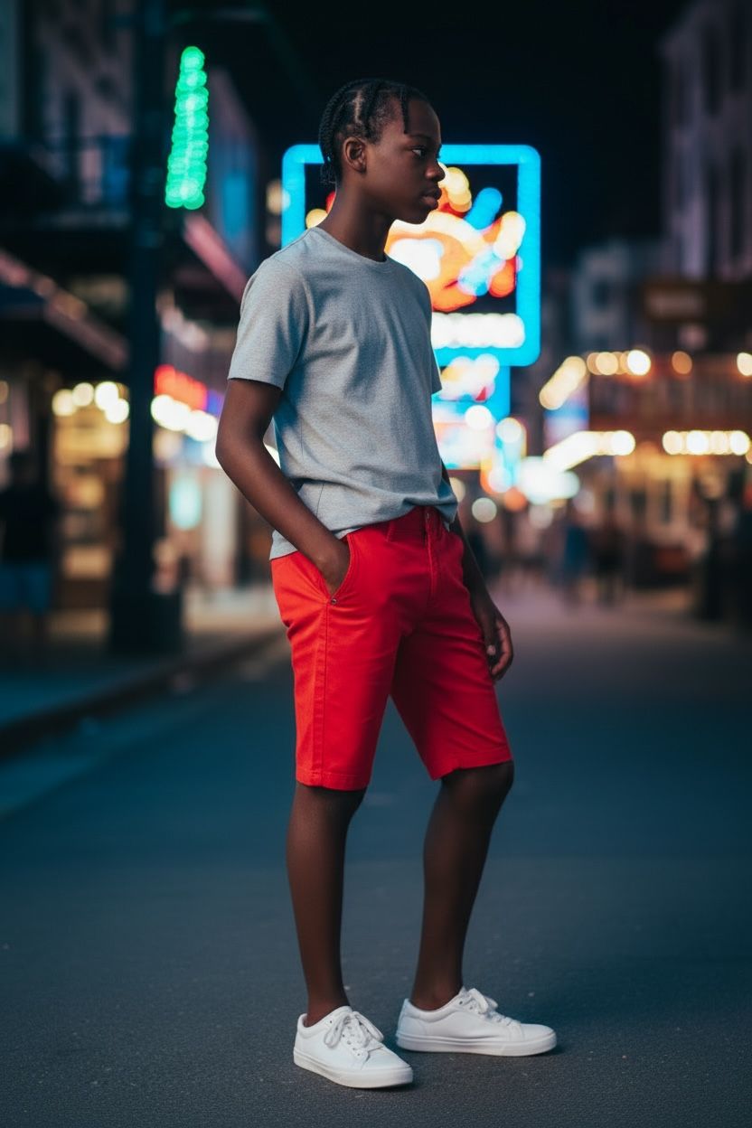 Bermuda rouge Boy studio