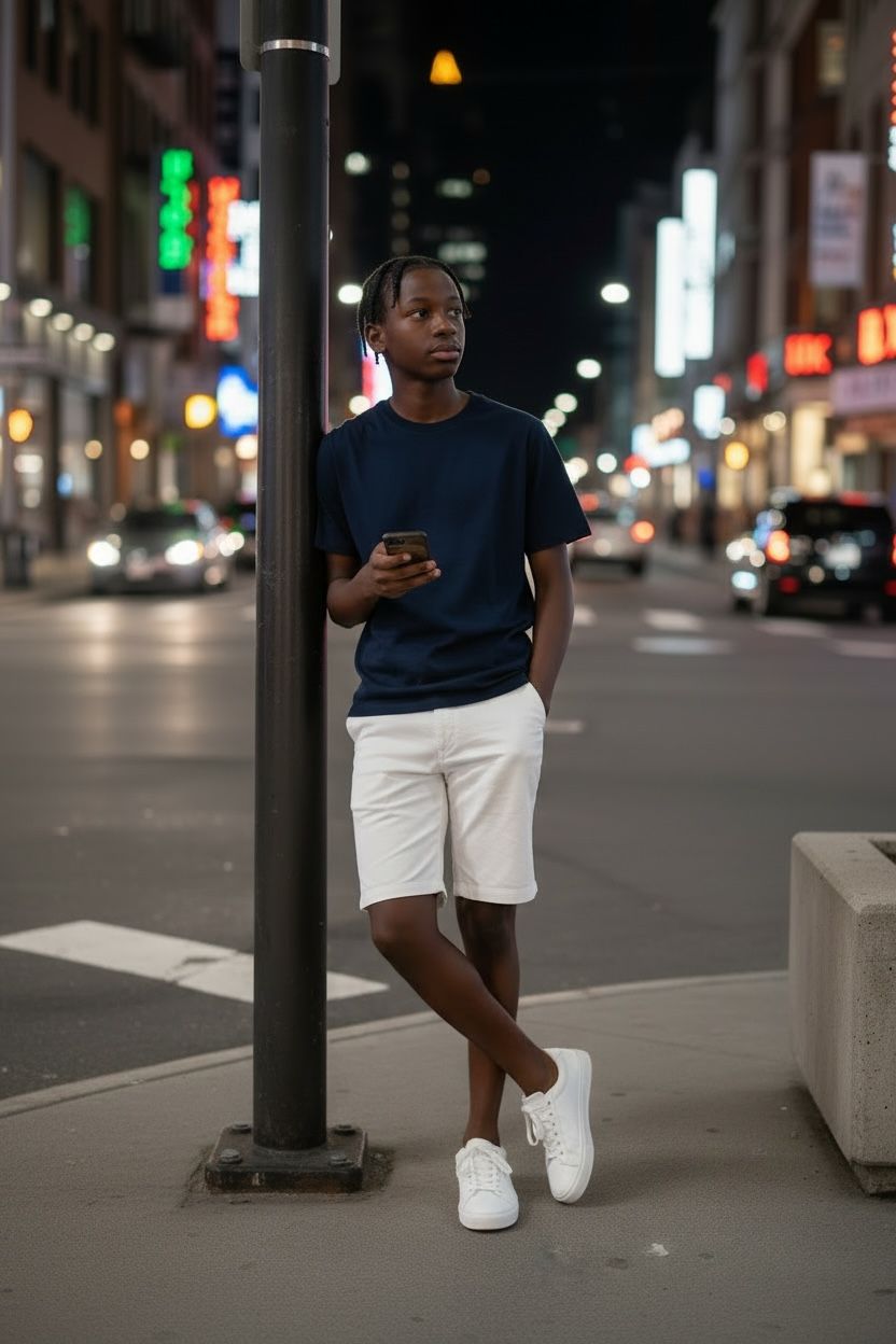 Bermuda blanc free boy