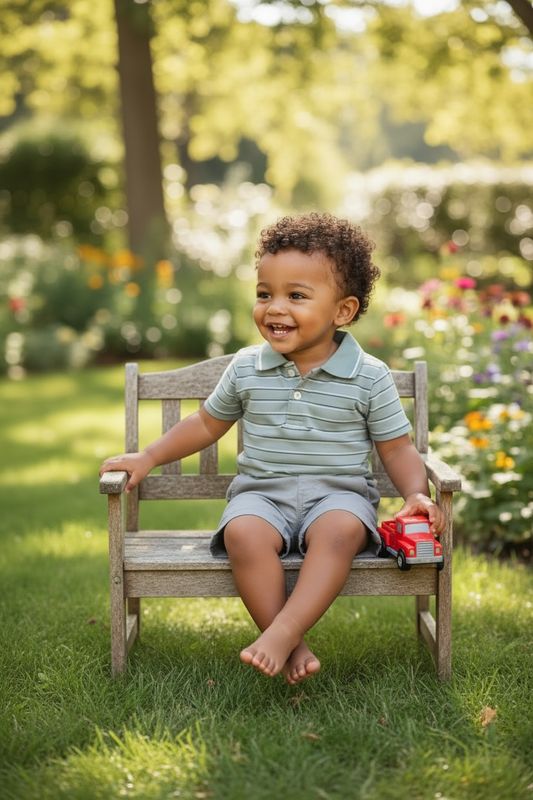 Ensemble Baby BOY polo a rayures + short