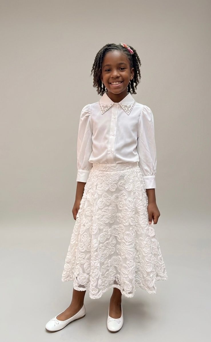 Jupe longue cérémonie fleur